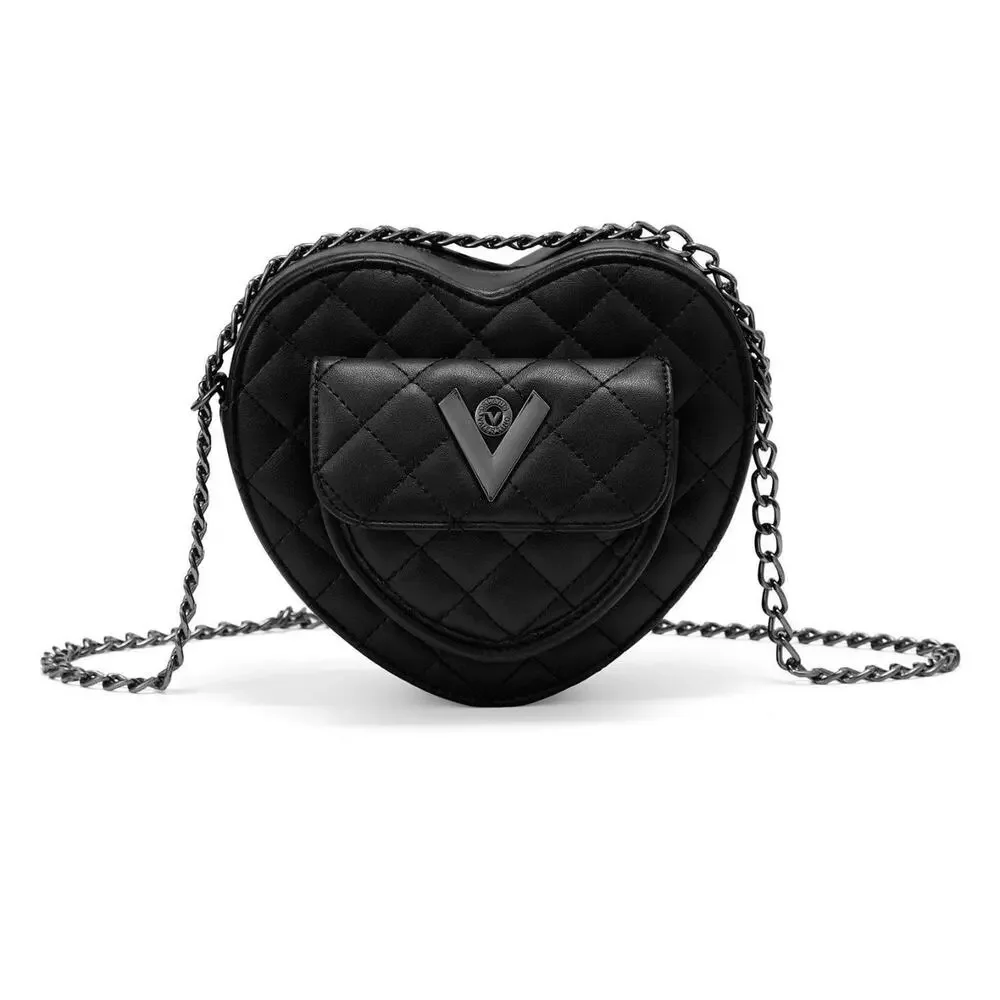 Valentino Orlandi Heart Crossbody MSRP $139 NWT Black Quilted Vegan Leather